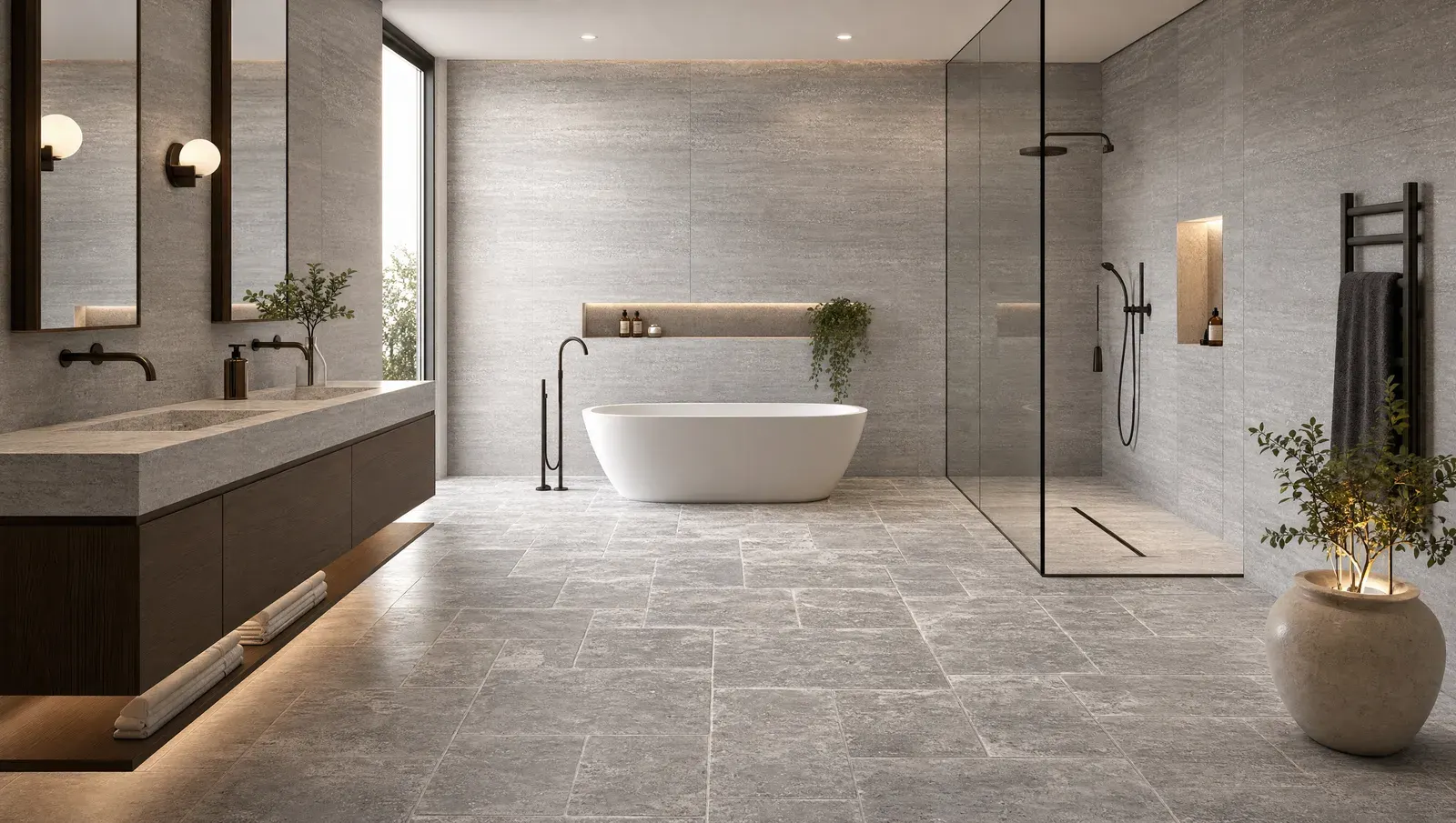Bathroom — Silver Travertine