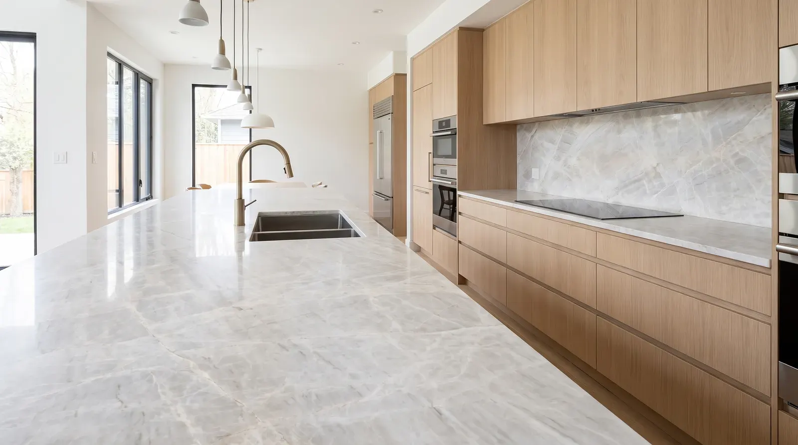 Kitchen — Neyriz White Marble